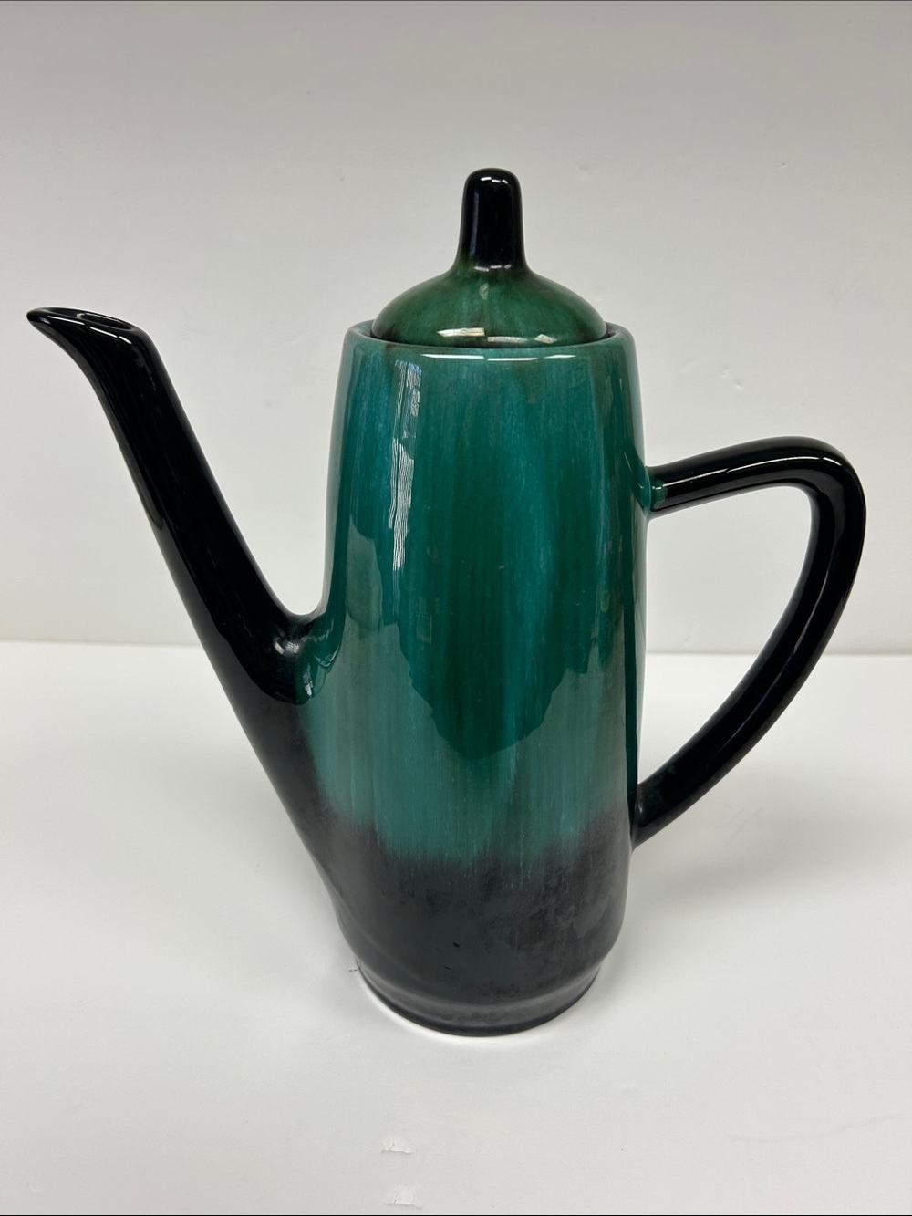 Vintage 1960’s Blue Mountain Pottery tall ,red-ware drip glaze  6 cup coffee pot